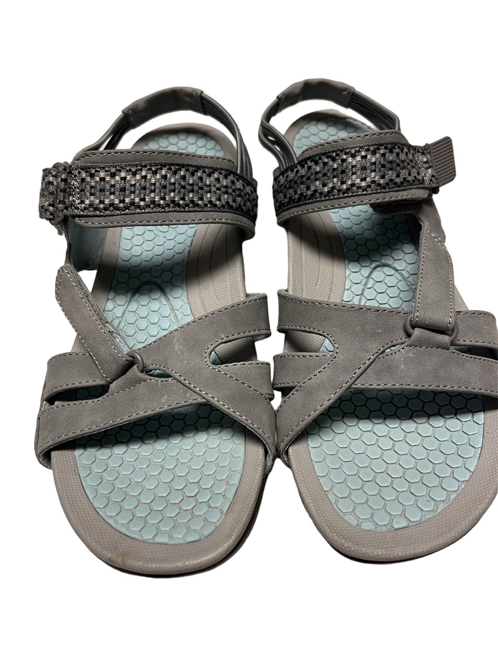 BareTraps Dalton Women’s Gray Open Toe Slingback Comfort Sandals Sz 9M
